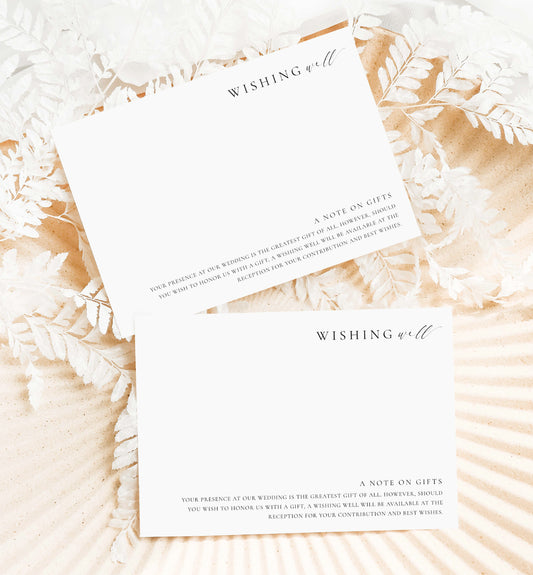 Ellesmere White | Printable Wishing Well Card Template
