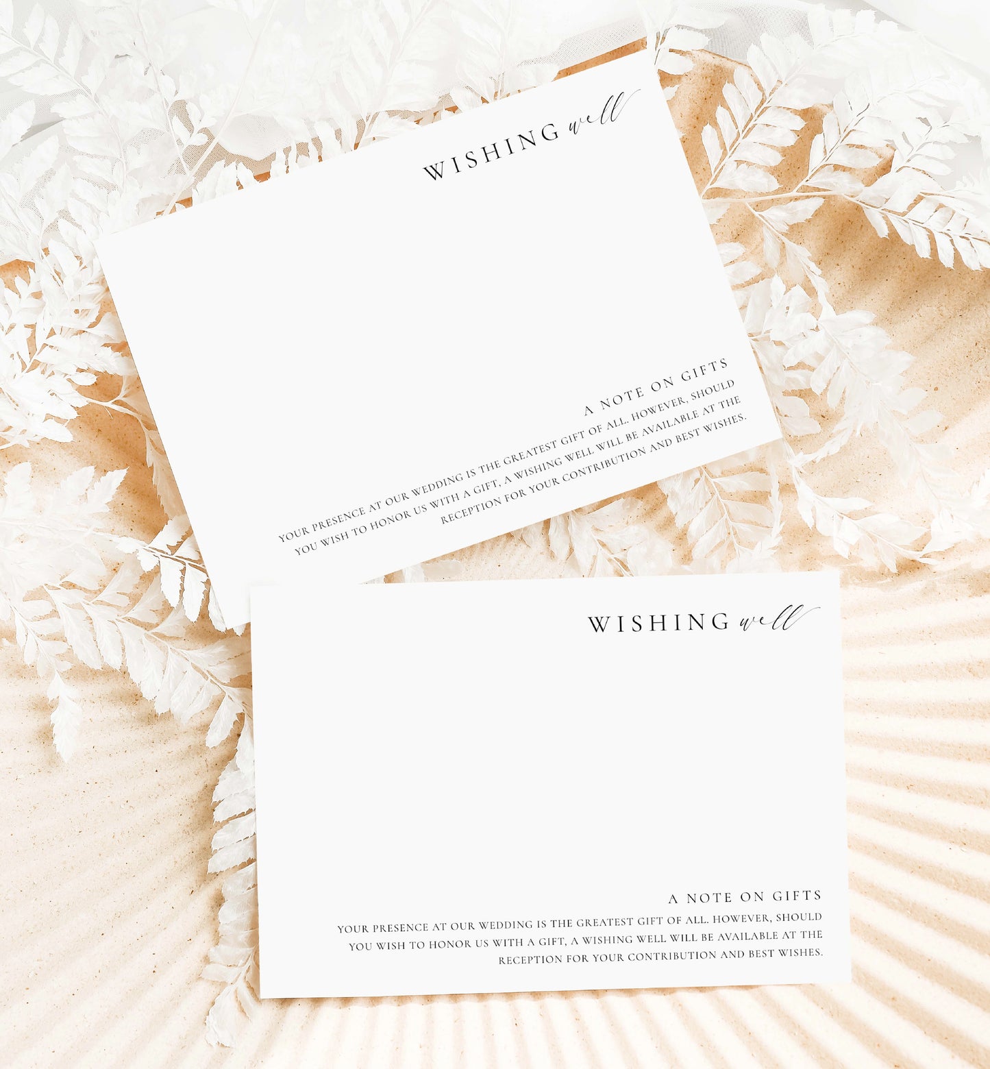 Ellesmere White | Printable Wishing Well Card Template