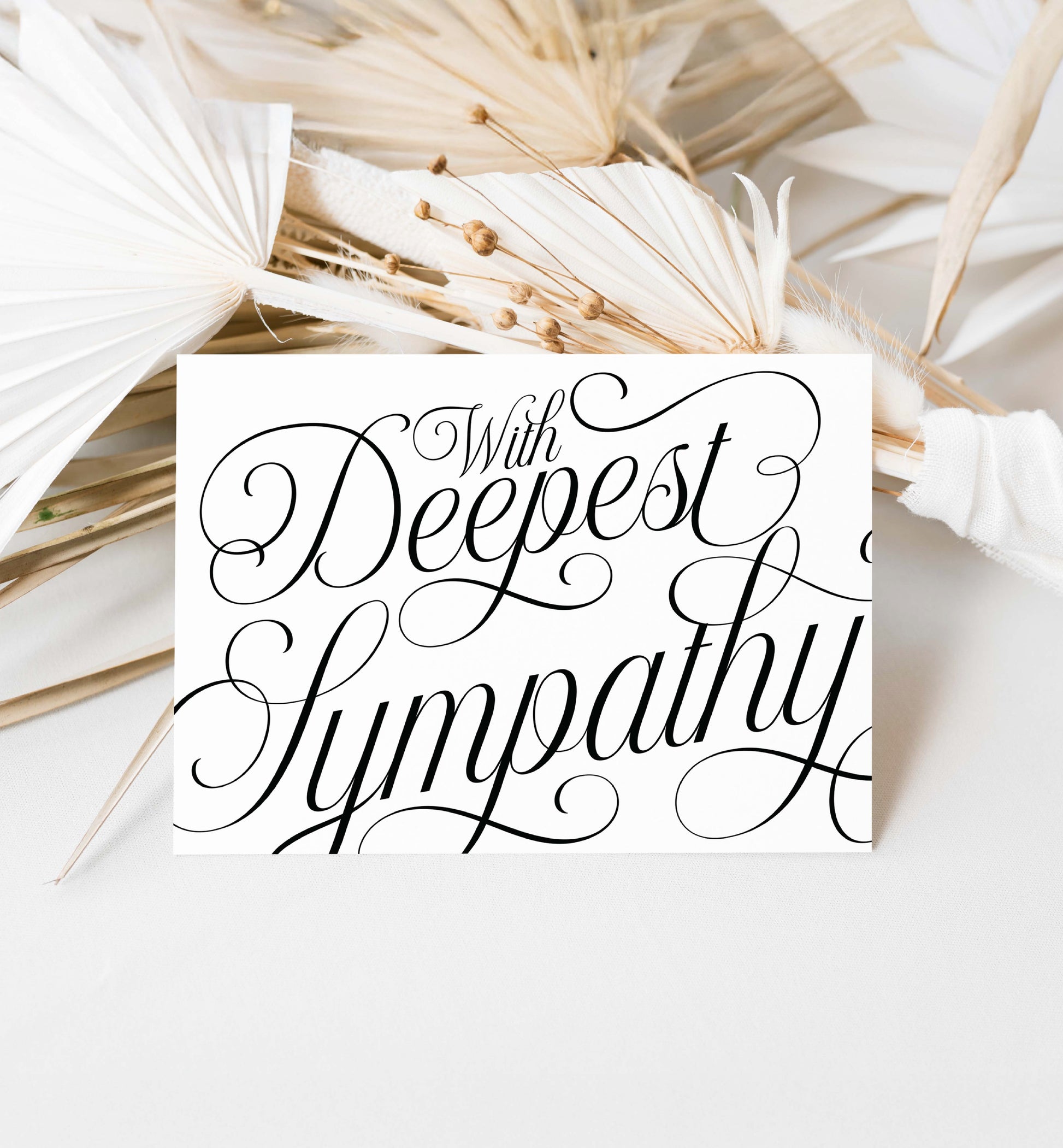 With Deepest Sympathy Folded Card, Minimalist Bereavement Card, Condolences Card, Grief Card, Sorry For Your Loss Card, Ivory, Marni