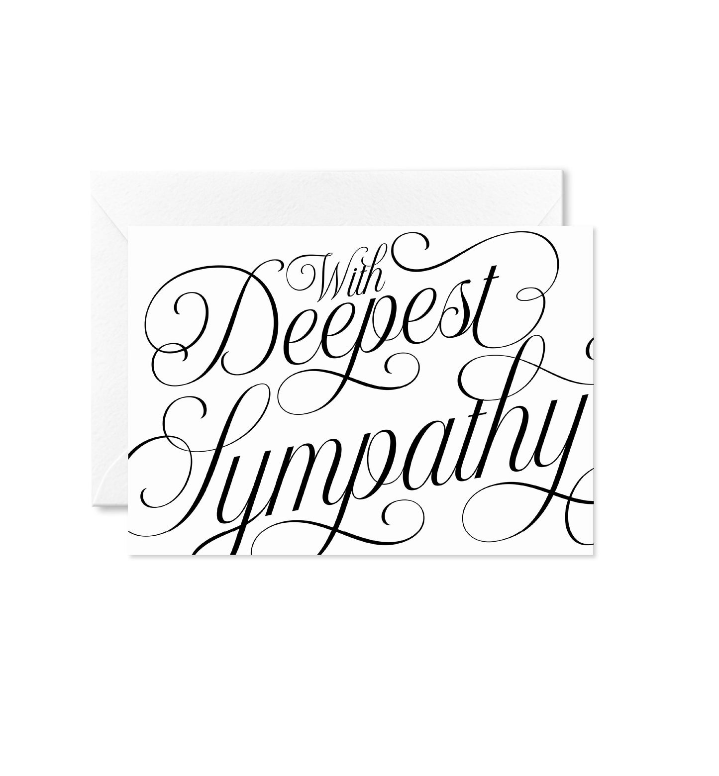 With Deepest Sympathy Folded Card, Minimalist Bereavement Card, Condolences Card, Grief Card, Sorry For Your Loss Card, Ivory, Marni