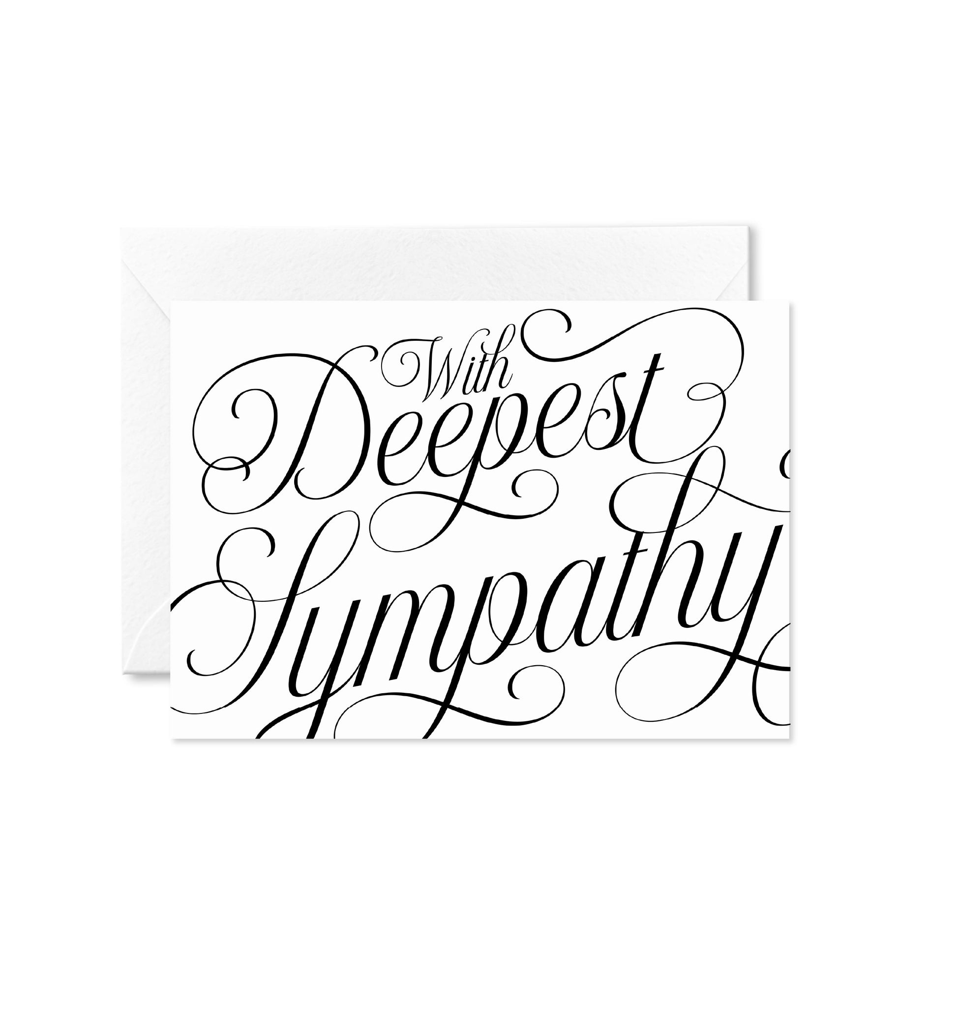 With Deepest Sympathy Folded Card, Minimalist Bereavement Card, Condolences Card, Grief Card, Sorry For Your Loss Card, Ivory, Marni