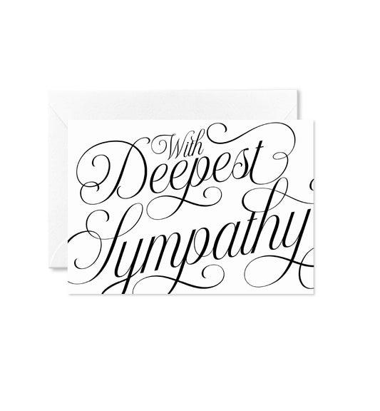 With Deepest Sympathy Folded Card, Minimalist Bereavement Card, Condolences Card, Grief Card, Sorry For Your Loss Card, Ivory, Marni