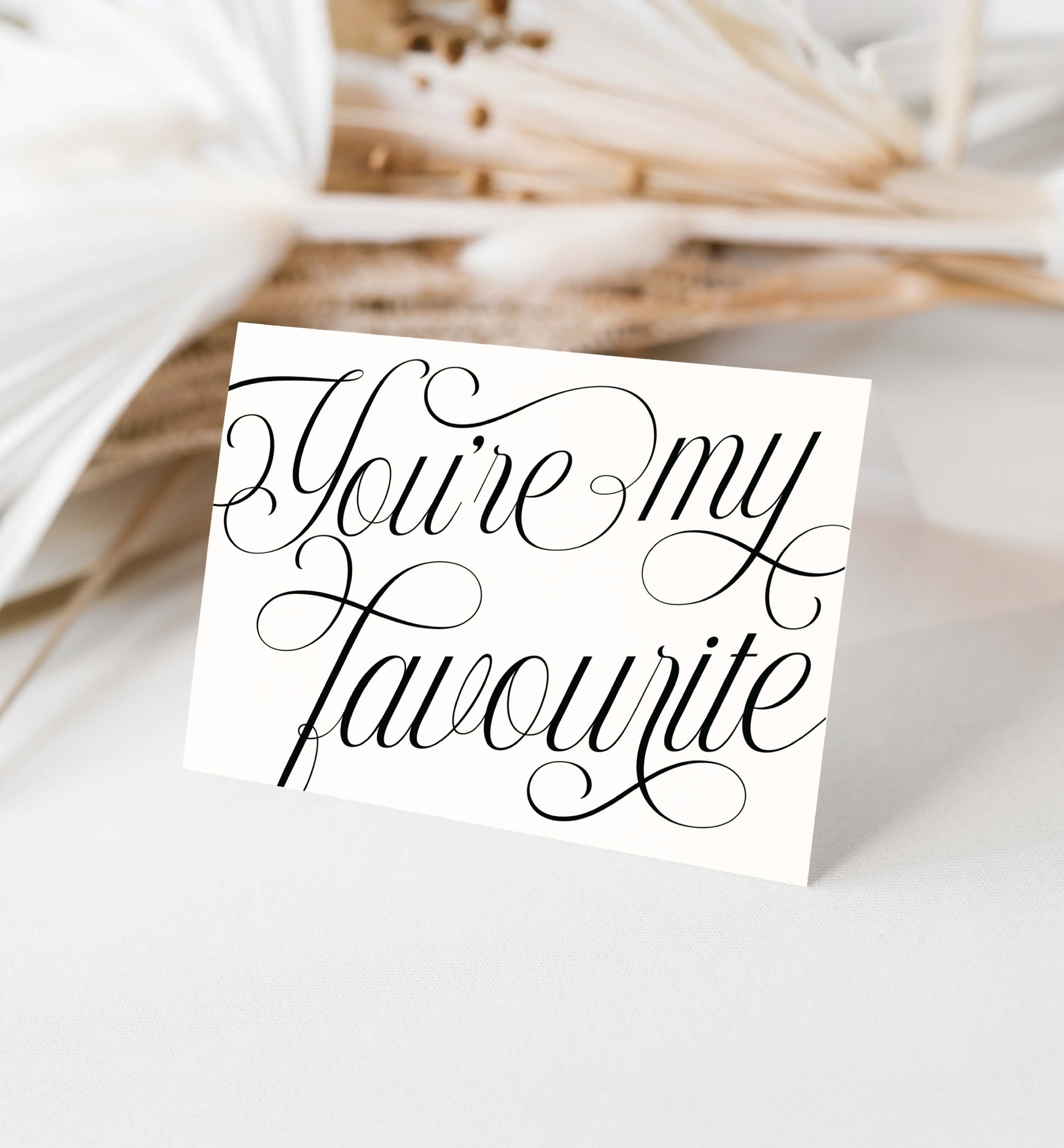 You're My Favourite Greeting Card, Wedding Anniversary, Dating Anniversary Card, Valentine's Day Card, Off White Ivory, Minimal, Marni