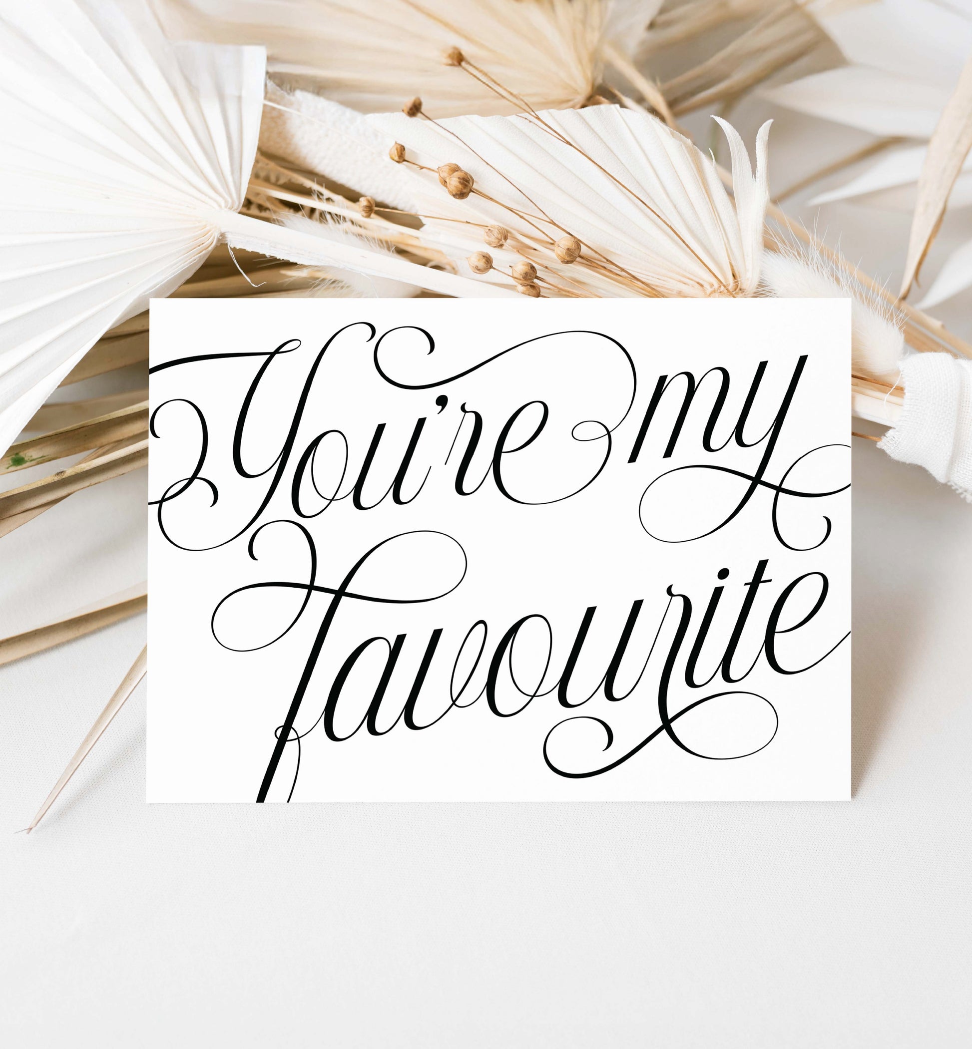 You're My Favourite Greeting Card, Wedding Anniversary, Dating Anniversary Card, Valentine's Day Card, Off White Ivory, Minimal, Marni