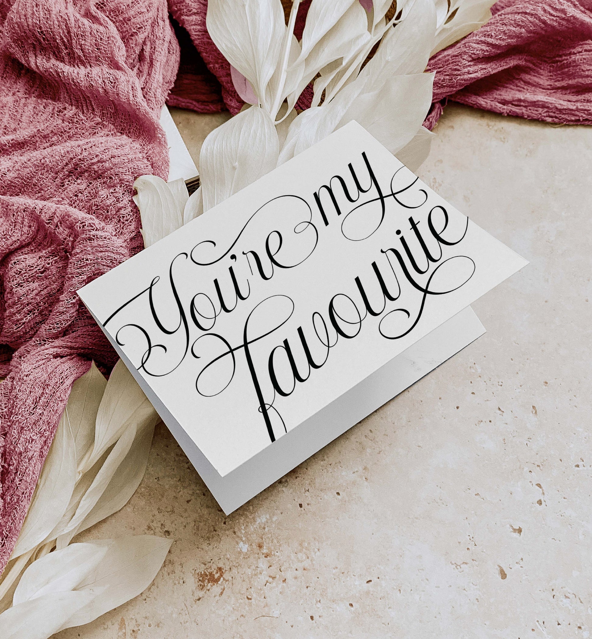 You're My Favourite Greeting Card, Wedding Anniversary, Dating Anniversary Card, Valentine's Day Card, Off White Ivory, Minimal, Marni