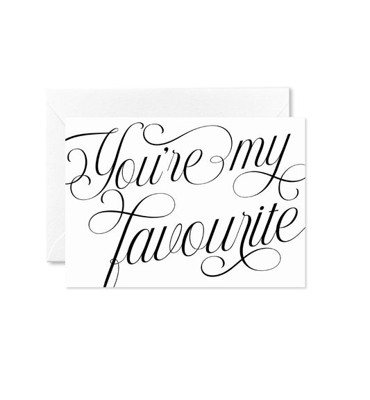 You're My Favourite Greeting Card, Wedding Anniversary, Dating Anniversary Card, Valentine's Day Card, Off White Ivory, Minimal, Marni