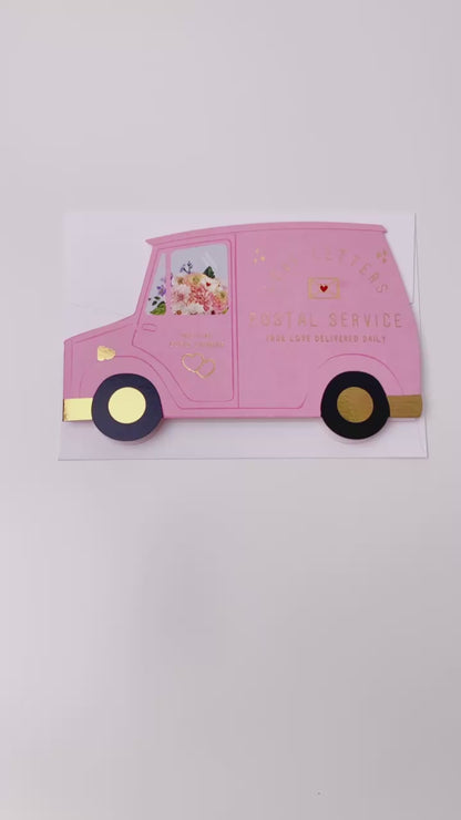 Love Letters Postal Service Van Valentine's Day Greeting Card