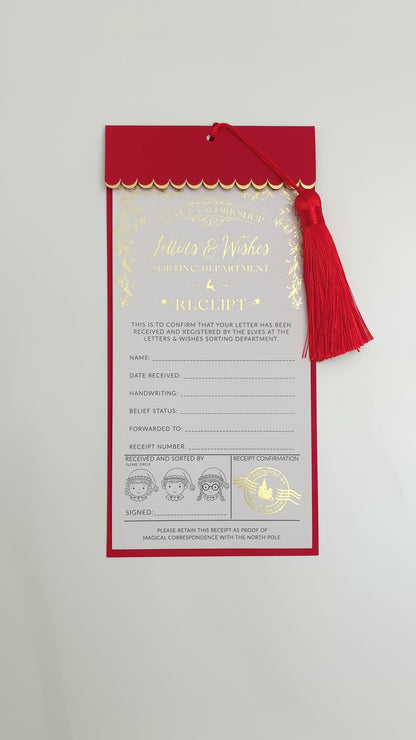 Letter To Santa Receipt Christmas Gift Tag