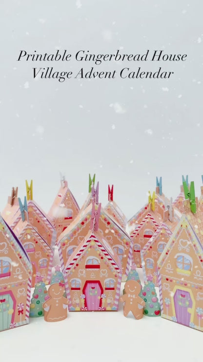 Gingerbread House | Printable Christmas Village Advent Calendar Template