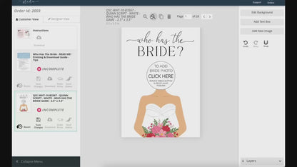 Quinn Script | Printable Who Has The Bride Game Template