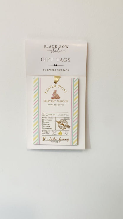 Easter Bunny Delivery Service Gift Tags - Set of 6, Easter Basket Gift Tag, From The Easter Bunny, Bunny Mail Gift Tags, Egg Hunt Gift Tags