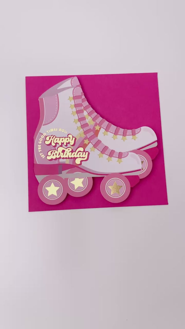 Roller Skate Birthday Greeting Card – Black Bow Studio
