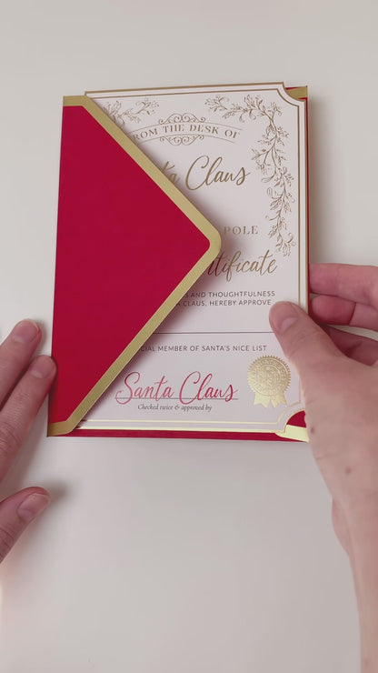 Santa's Nice List Certificate Gold