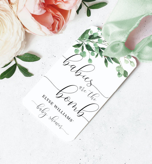 Everly Greenery | Printable Bath Bomb Favour Tags Template