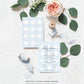 Gingham Blue | Printable Baby Shower By Mail Invitation