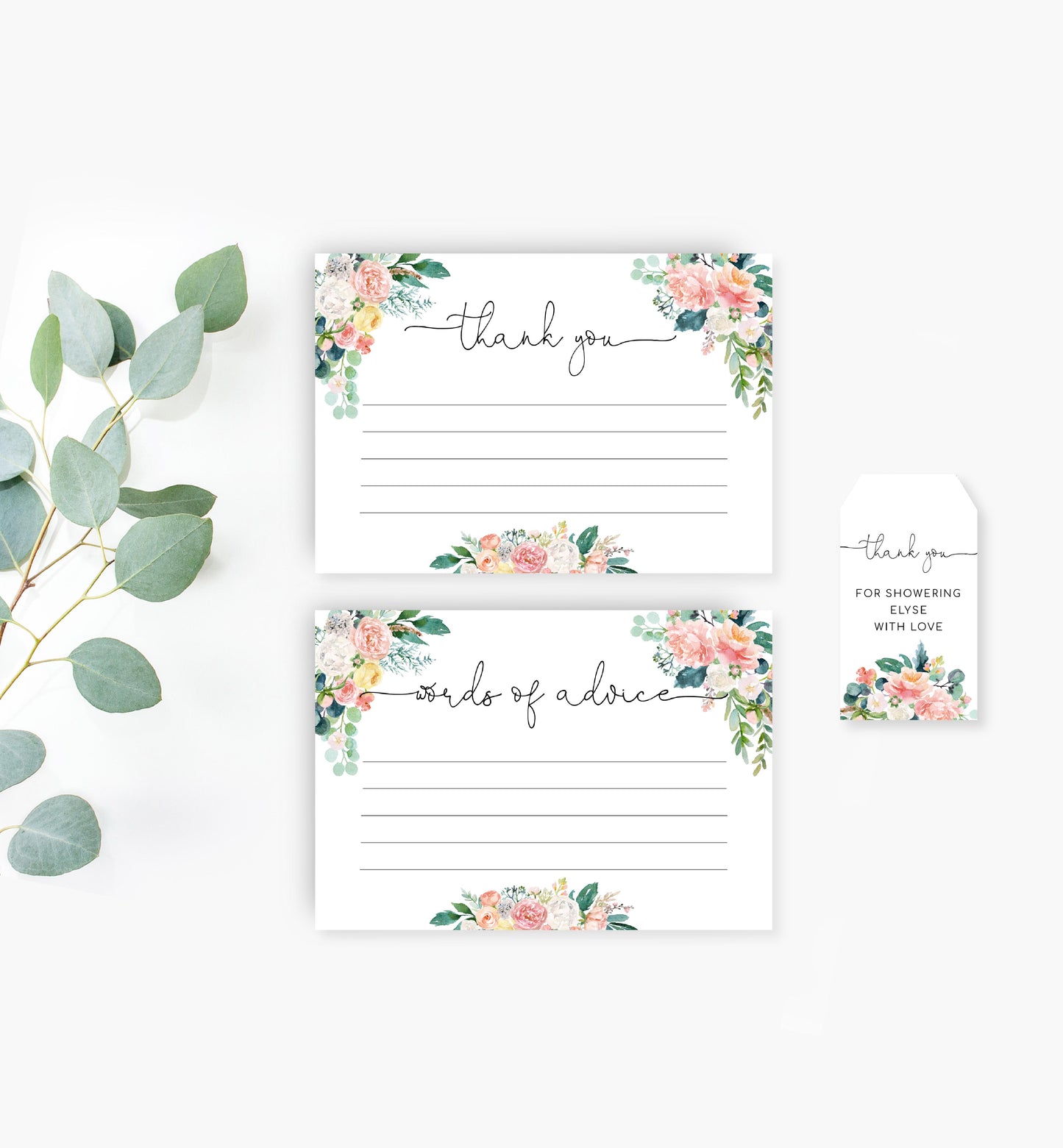 Afternoon Blooms | Printable Baby Shower Games Bundle Template - Black Bow Studio