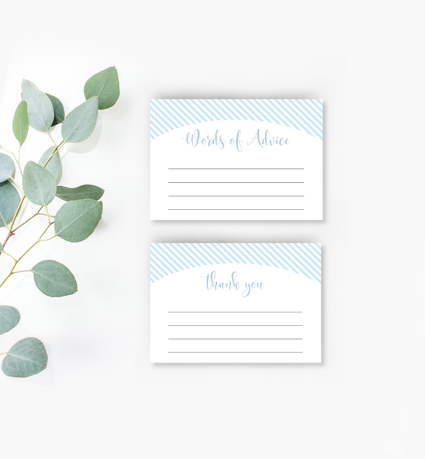 Stripe Blue | Printable Baby Shower Games Bundle - Black Bow Studio