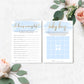 Watercolour Blue | Printable Baby Shower Games Bundle