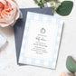 Gingham Blue Pumpkin | Printable Baby Shower Invitation Suite