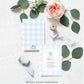 Gingham Blue Pumpkin | Printable Baby Shower Invitation Suite