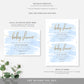 Watercolour Blue | Printable Baby Shower Invitation Suite - Black Bow Studio