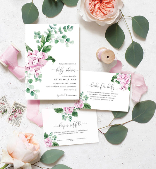 Ferras Blossom Pink | Printable Baby Shower Invitation Suite