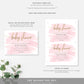 Watercolour Pink | Printable Baby Shower Invitation Suite - Black Bow Studio