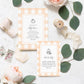 Gingham Peach Pumpkin | Printable Baby Shower Invitation Suite