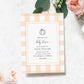 Gingham Peach Pumpkin | Printable Baby Shower Invitation Suite