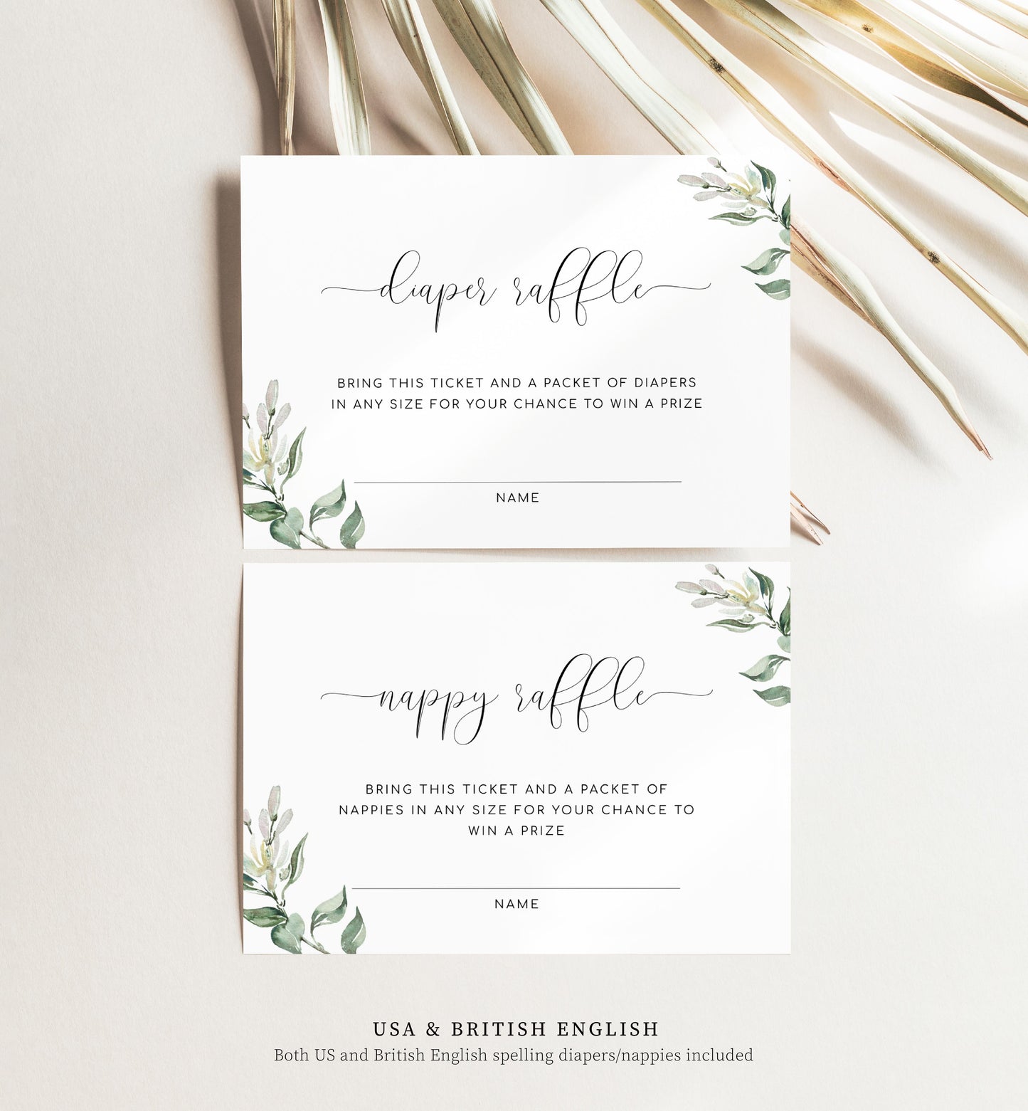 Muted Greenery | Printable Baby Shower Invitation Suite