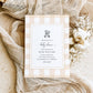 Gingham Tan Bear | Printable Baby Shower Invitation Template