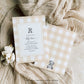 Gingham Tan Bear | Printable Baby Shower Invitation Template