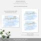 Watercolour Blue | Printable Baby Sprinkle Invitation - Black Bow Studio