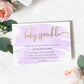 Watercolour Purple | Printable Baby Sprinkle Invitation - Black Bow Studio