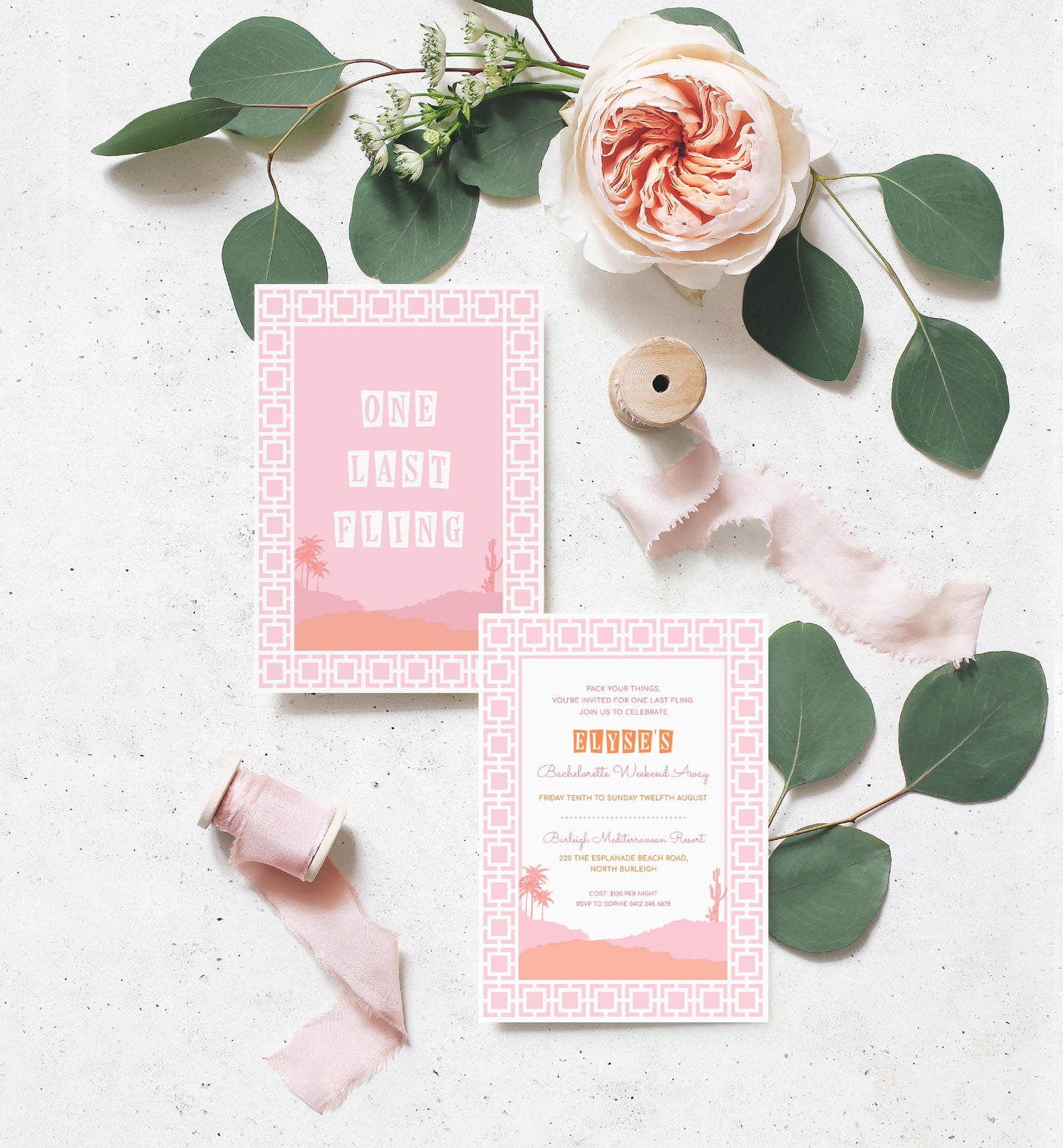 Meet Me In The Desert | Printable Bachelorette Weekend Invitation Suite - Black Bow Studio