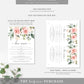 Darcy Floral Pink | Printable Bar Menu Sign Template - Black Bow Studio