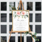 Darcy Floral Pink | Printable Bar Menu Sign Template - Black Bow Studio