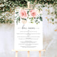 Darcy Floral Pink | Printable Bar Menu Sign Template - Black Bow Studio