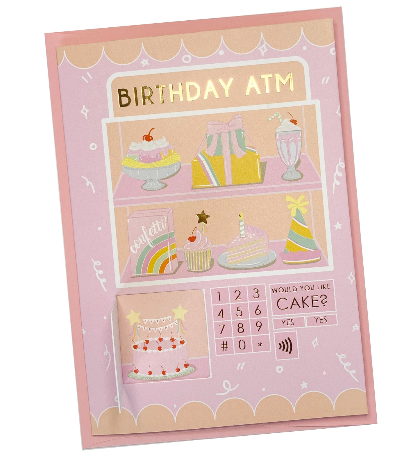 Birthday ATM Pink Gold | Birthday Greeting Card