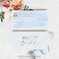 Watercolour Blue | Printable Birthday Cheque Gift Voucher Template