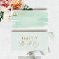 Watercolour Green | Printable Birthday Cheque Gift Voucher Template