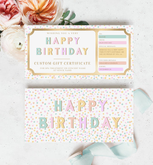 Dot Pastel Blue Multi | Printable Custom Gift Voucher