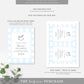 Gingham Blue Rocking Horse | Printable Birthday Invitation Template