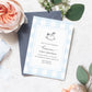 Gingham Blue Rocking Horse | Printable Birthday Invitation Template