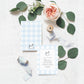 Gingham Blue Rocking Horse | Printable Birthday Invitation Template