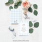 Gingham Blue Rocking Horse | Printable Birthday Invitation Template