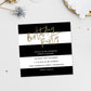 Stripe Black White | Printable Birthday Invitation - Black Bow Studio