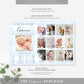 Gingham Blue | Printable Birthday Photo Timeline Sign Template