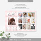 Gingham Pink | Printable Birthday Photo Timeline Sign Template