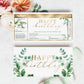 Ferras Blossom Greenery | Printable Birthday Boarding Pass - Black Bow Studio
